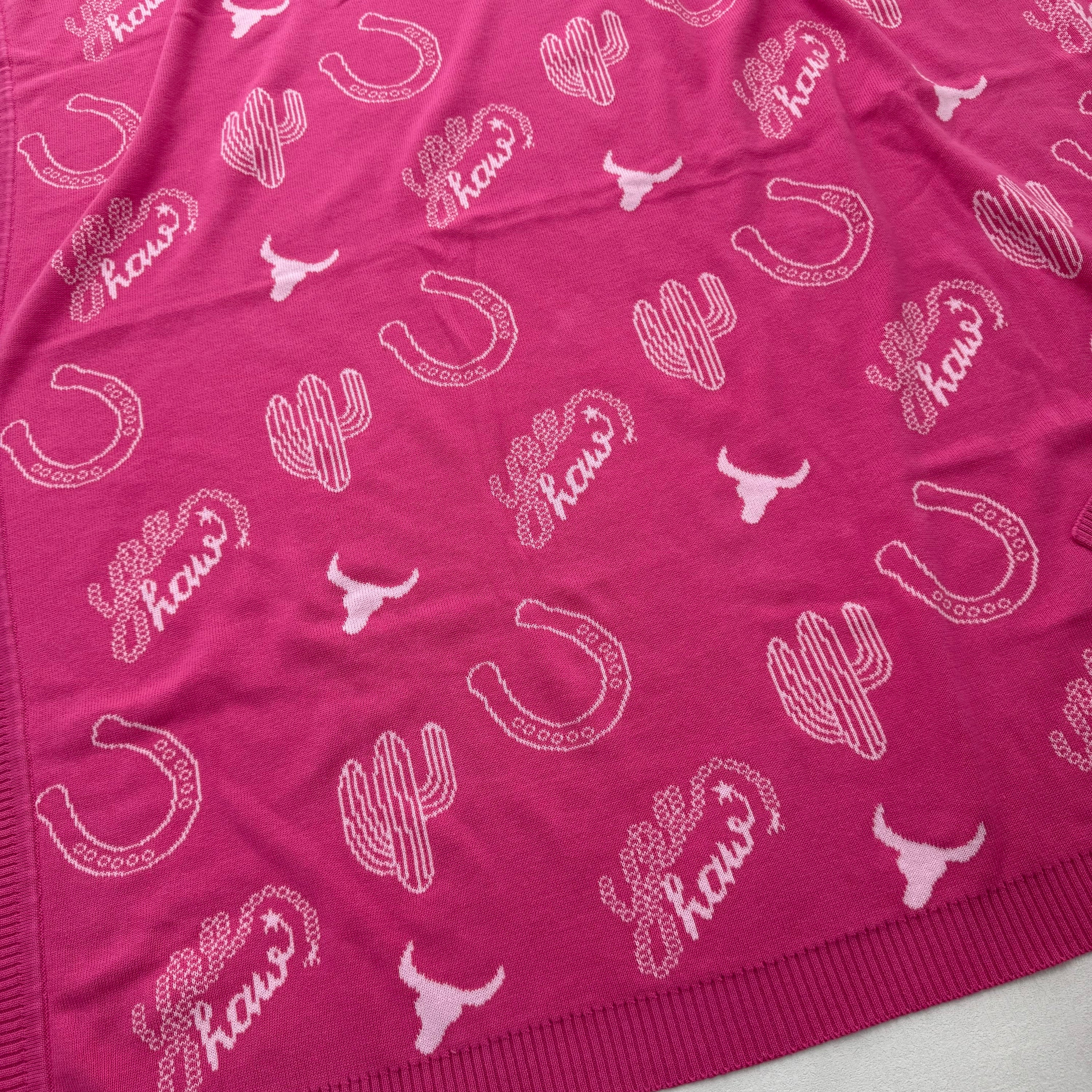 LWCC Knit Baby Blanket - Candy Pink-Little Windmill Clothing Co