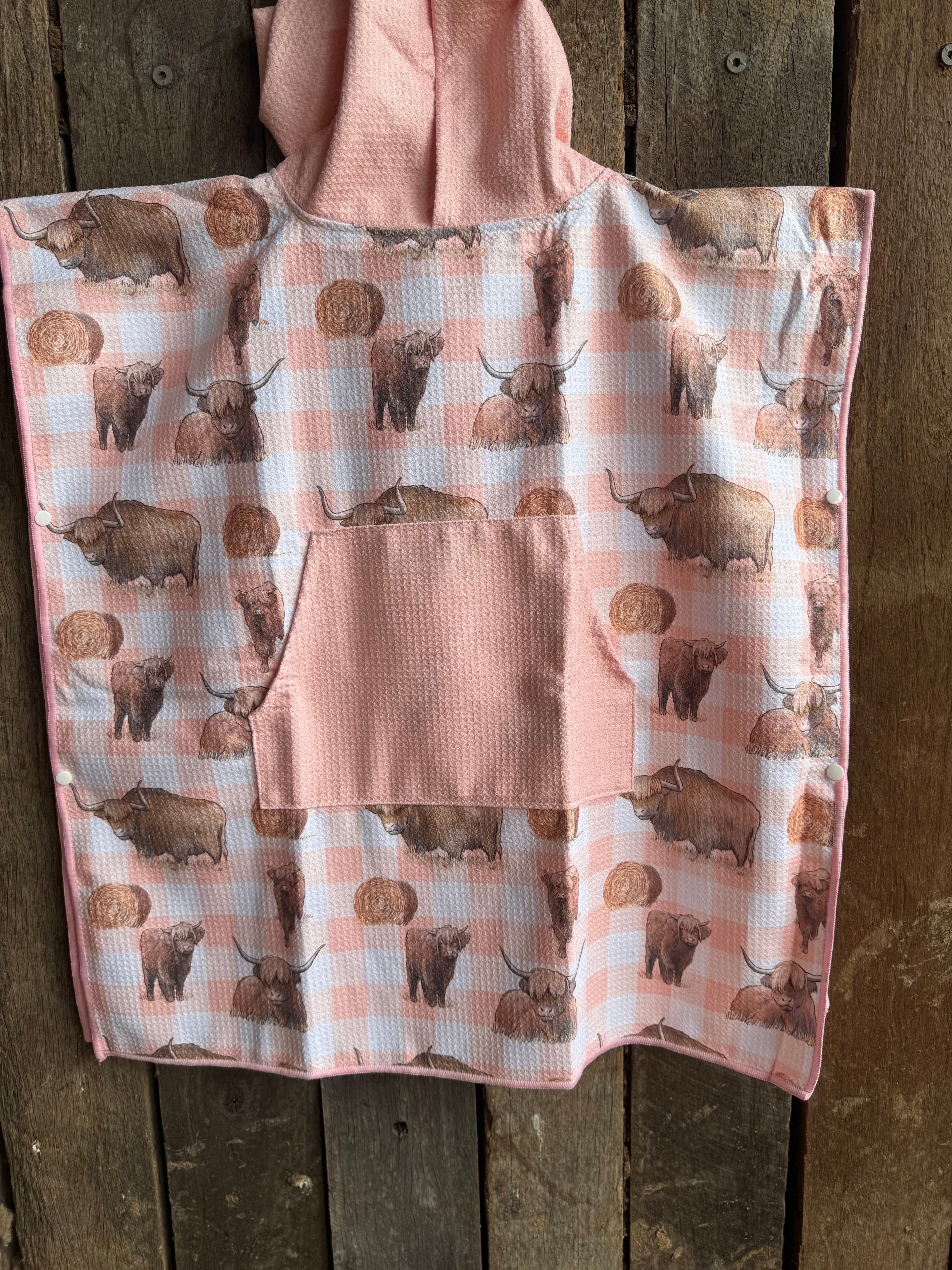 Peach Highlander KIDS Waffle Towel-Little Windmill Clothing Co