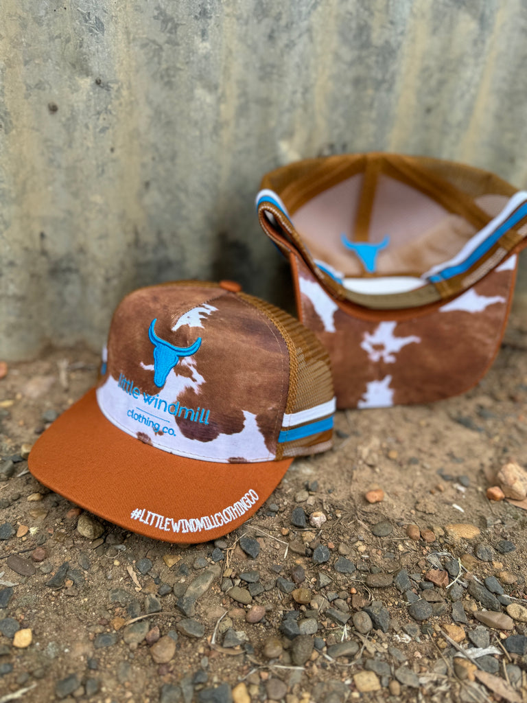 Little Toddlers / Youth / Adults Cow Print Caps-Little Windmill Clothing Co