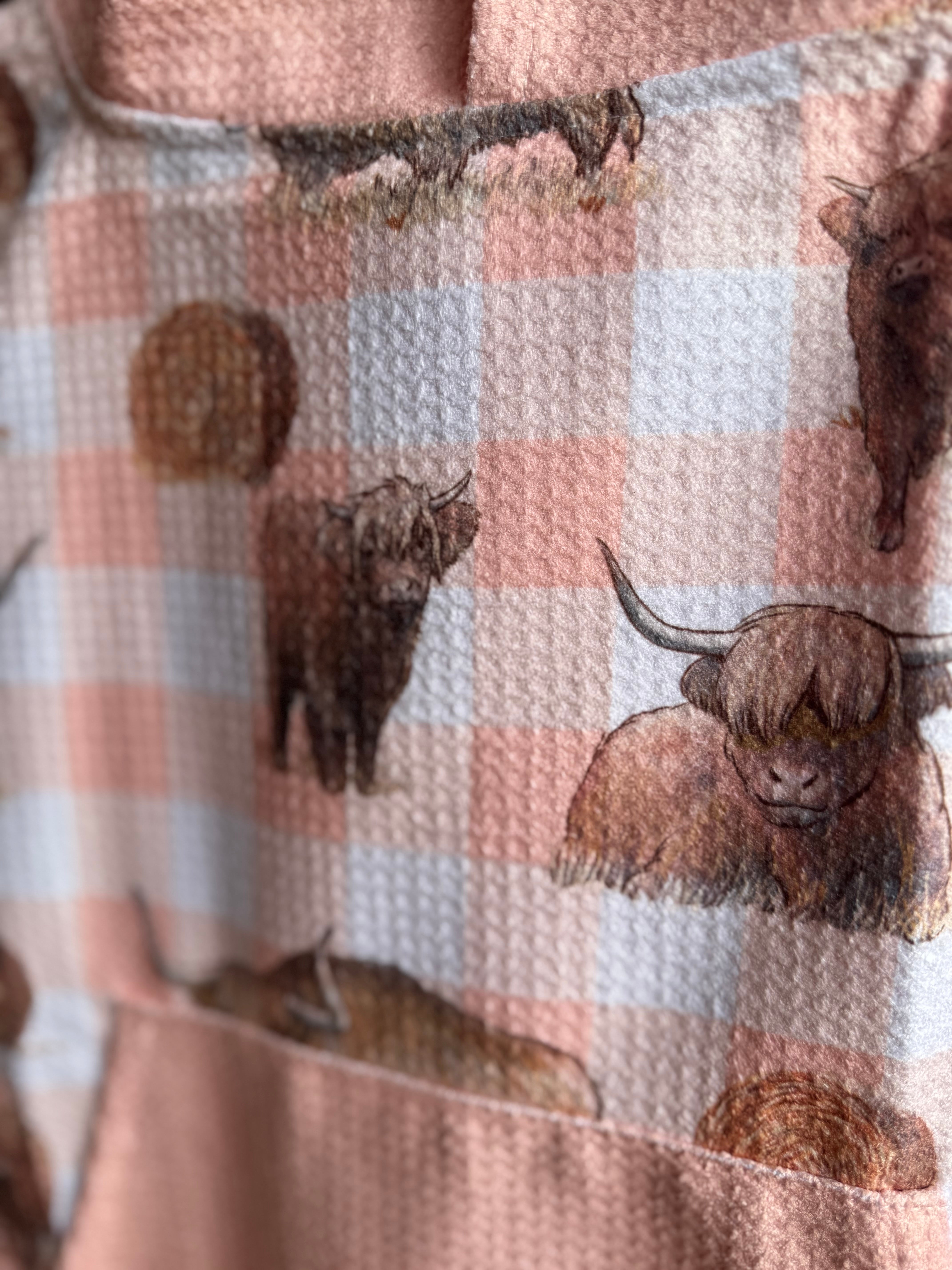Peach Highlander KIDS Waffle Towel-Little Windmill Clothing Co