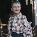 Gingham western shirt with chest pocket