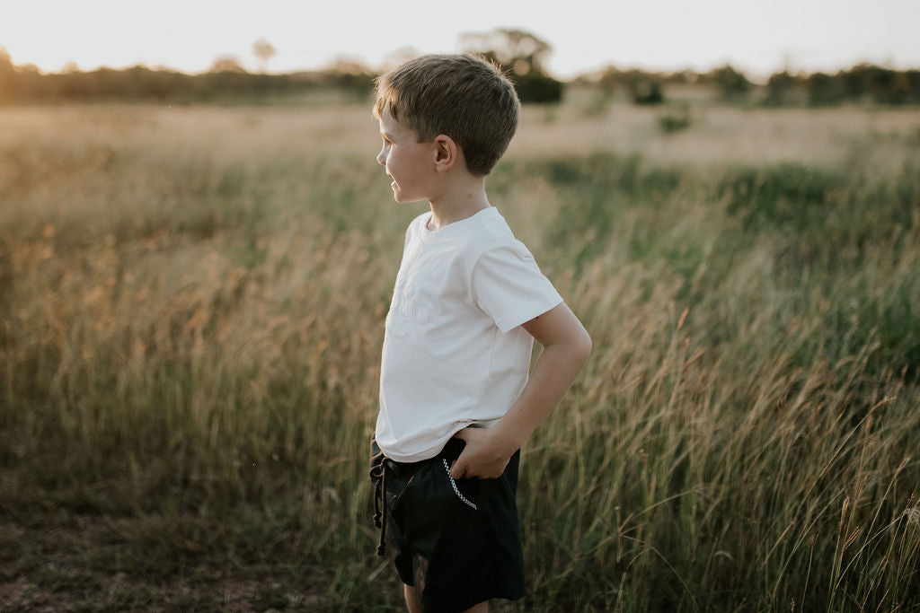 "Must Have" Navy Cotton Detailed Shorts-Little Windmill Clothing Co