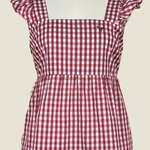 "Darla" Deep Red Gingham Women's Shirt-Little Windmill Clothing Co