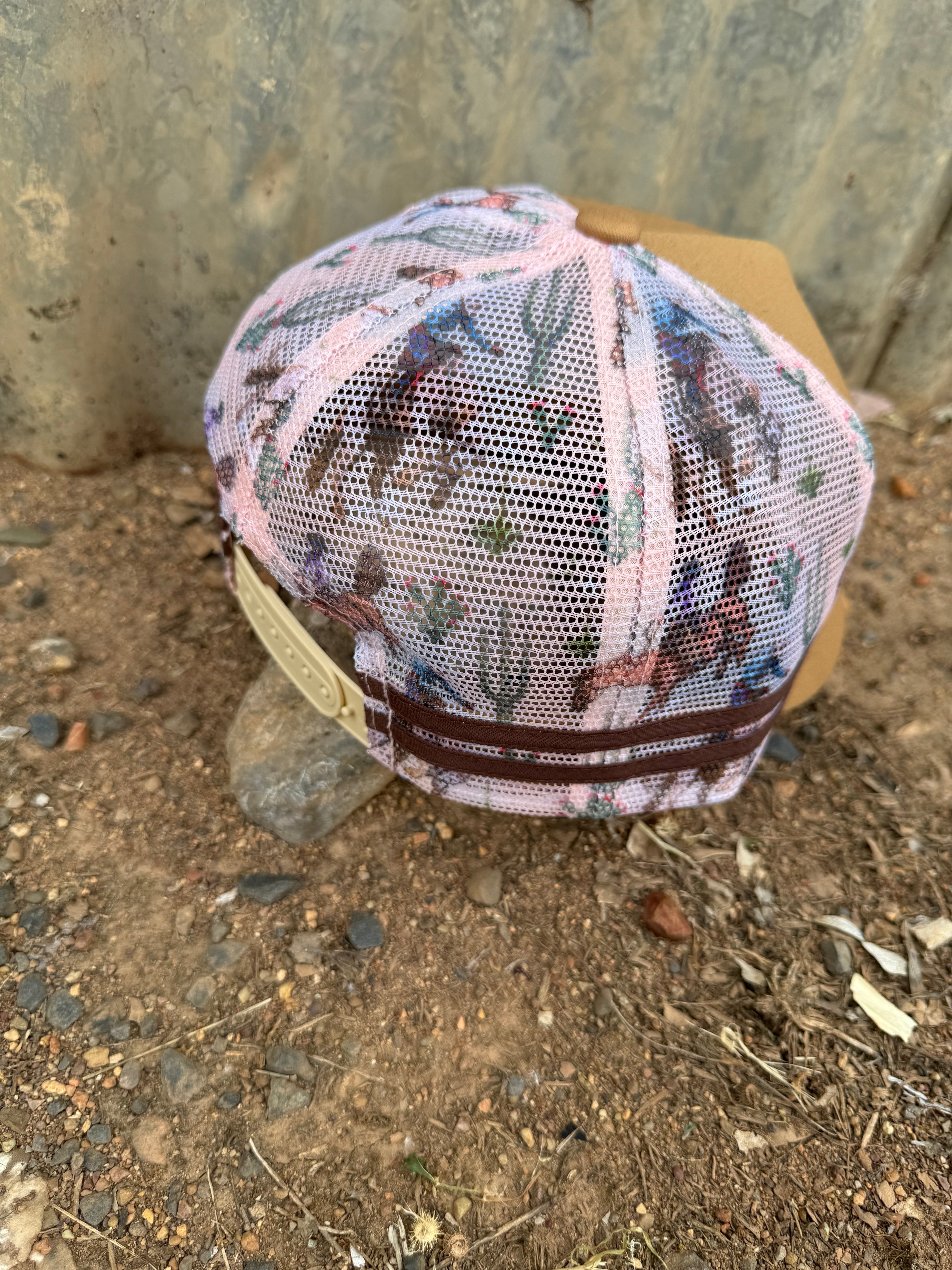 Caramel bronc cap back view showing adjustable strap for relaxed or firm fit
