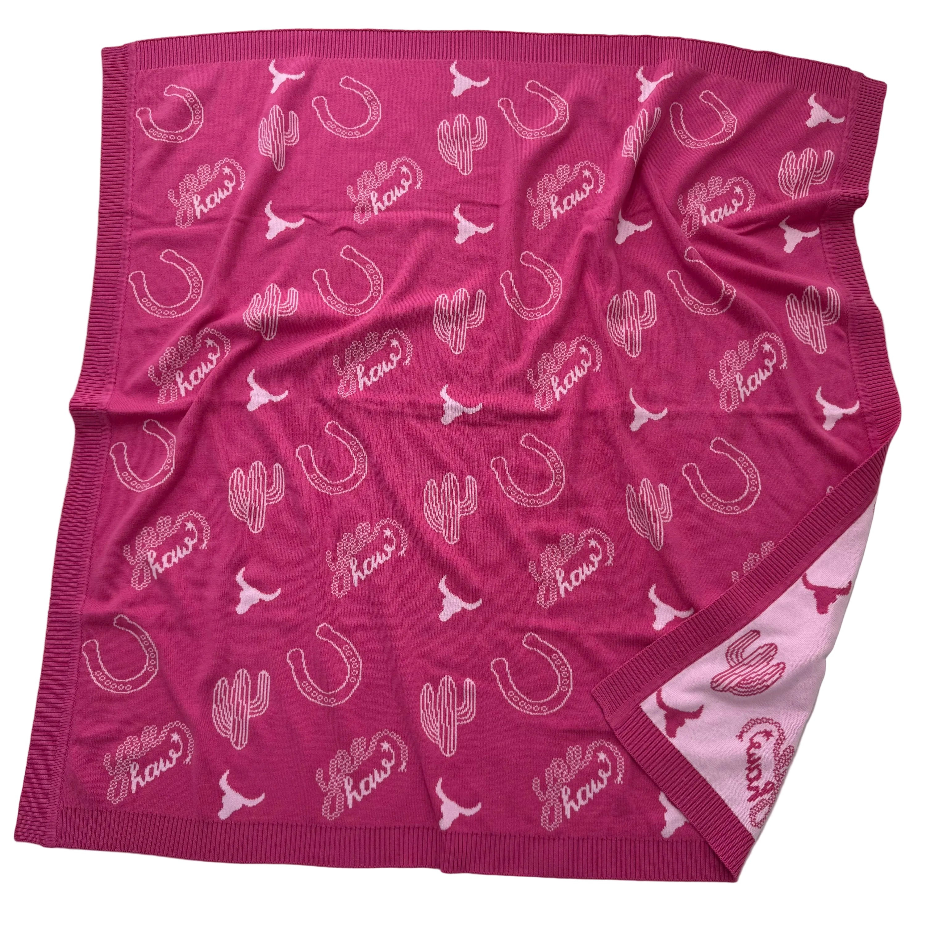 LWCC Knit Baby Blanket - Candy Pink-Little Windmill Clothing Co