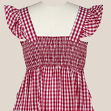 "Darla" Deep Red Gingham Women's Shirt-Little Windmill Clothing Co