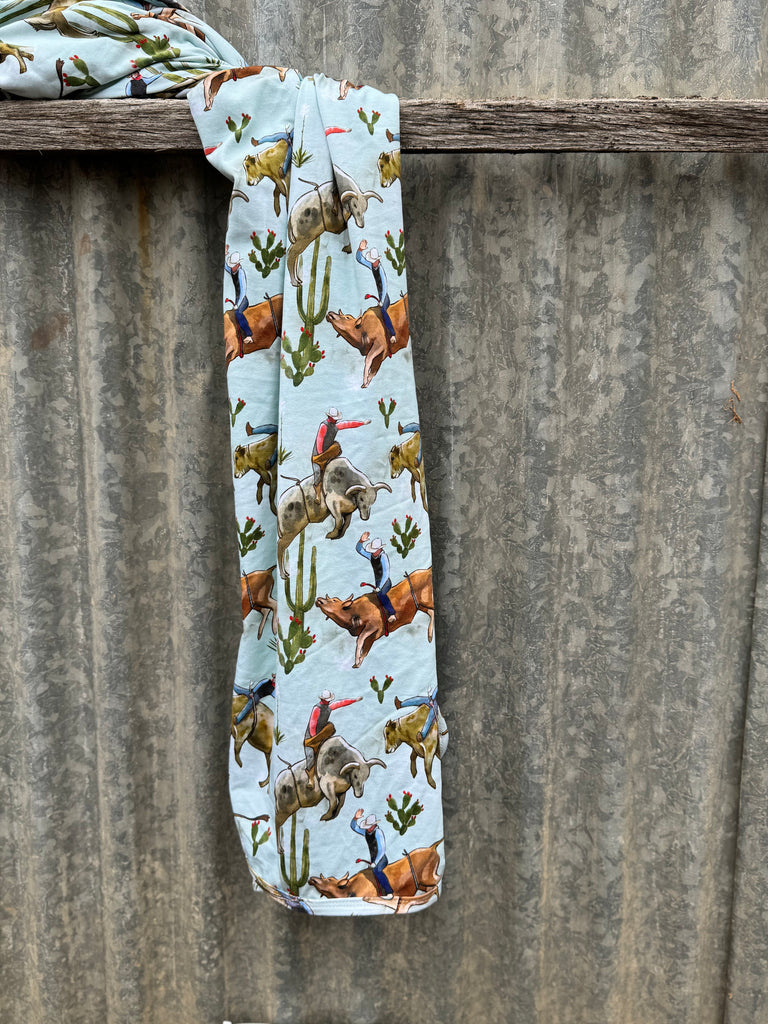 Bucking Bulls Jersey Organic Cotton Swaddle-Little Windmill Clothing Co