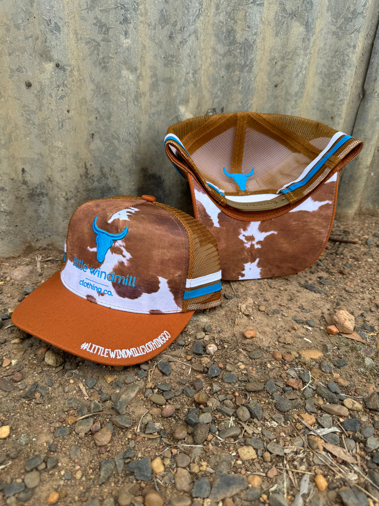 Little Toddlers / Youth / Adults Cow Print Caps-Little Windmill Clothing Co