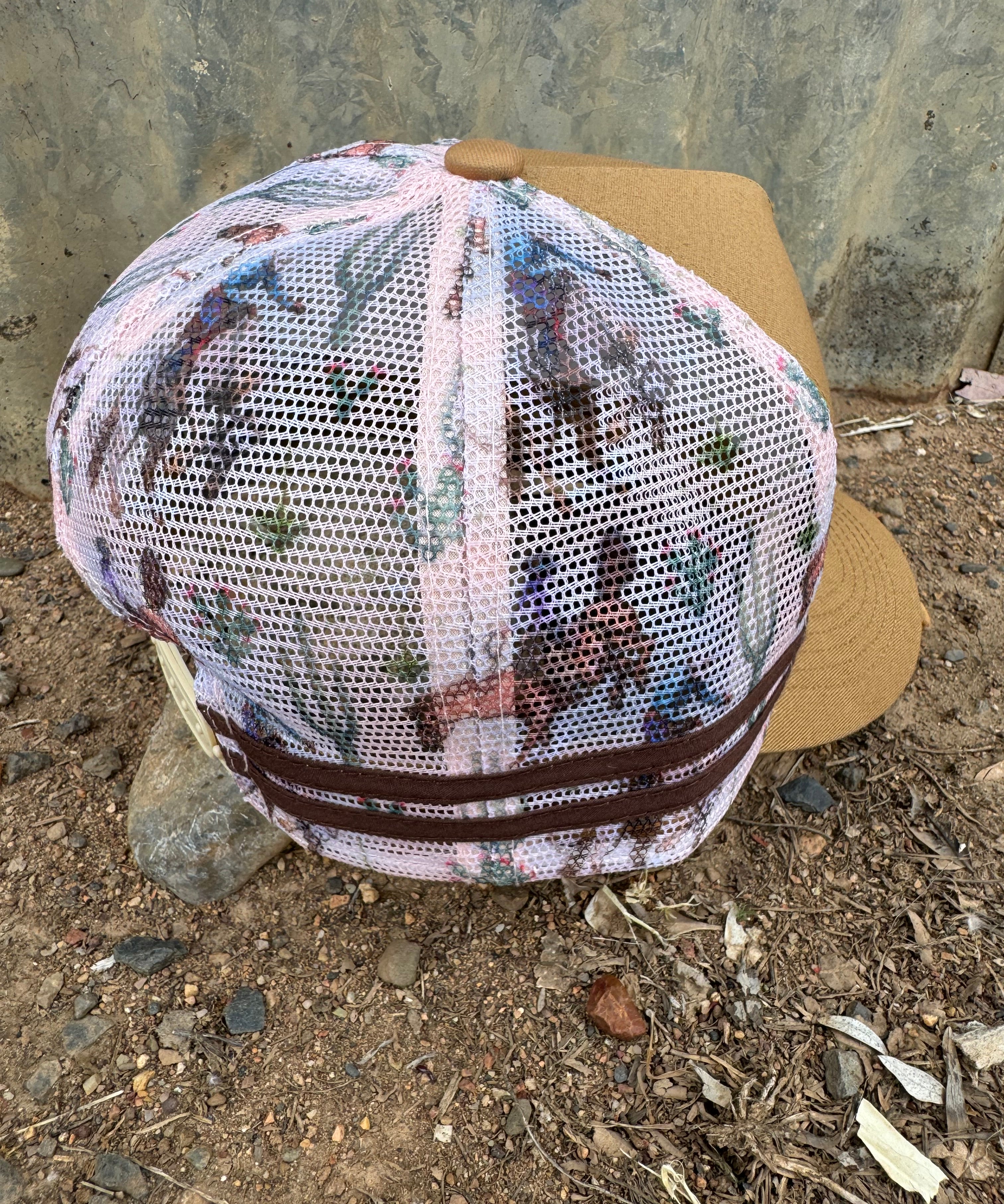 Caramel bronc cap side profile showing structured fit and classic country workwear style
