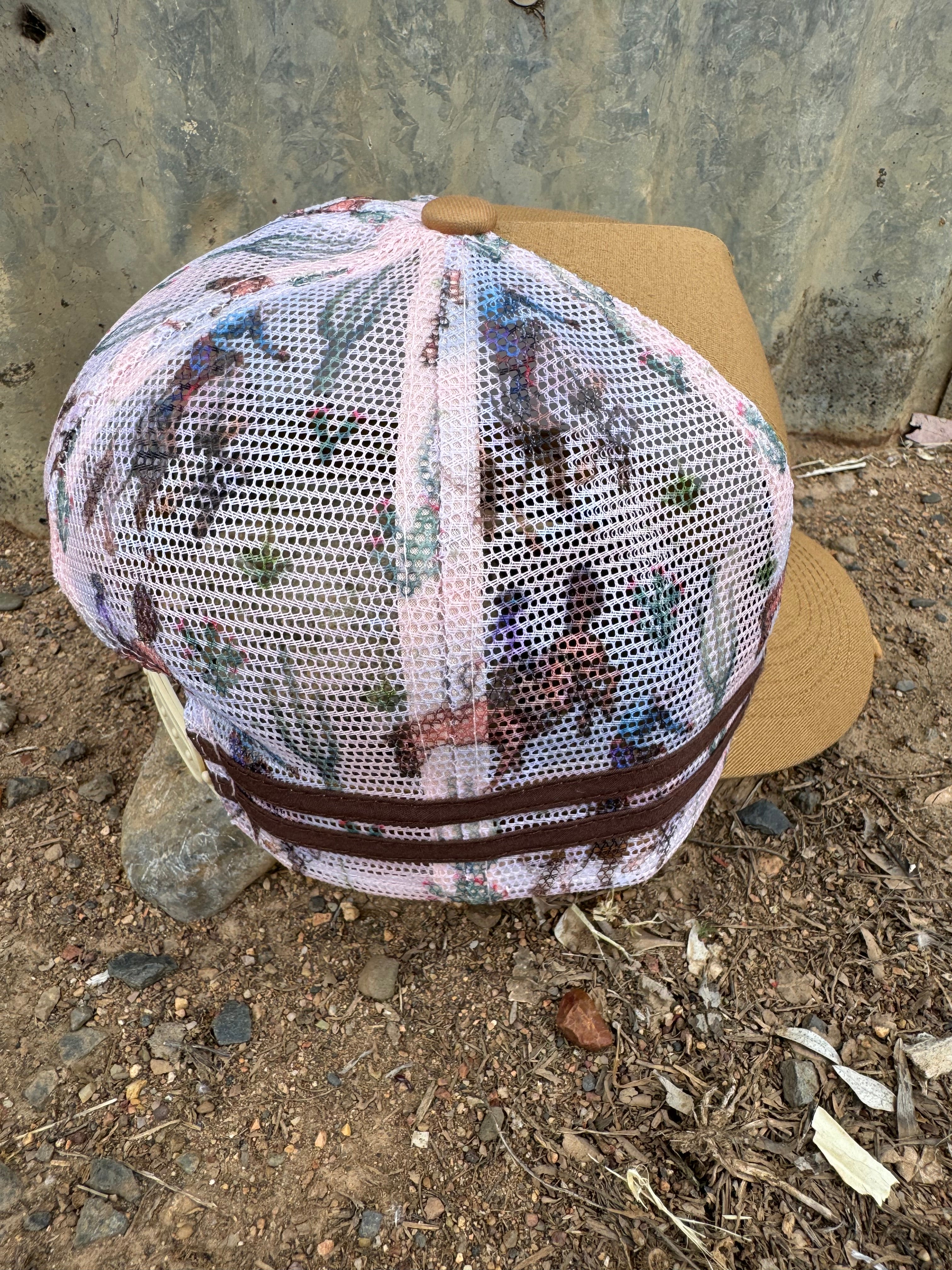 Caramel bronc cap side profile showing structured fit and classic country workwear style