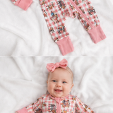 Cowgirl Waffle Cotton Onesie With Bow-Little Windmill Clothing Co