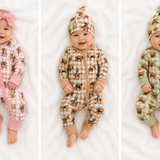 Cowboy Waffle Cotton Onesie With Beanie-Little Windmill Clothing Co