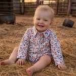 "Milla" Floral Dream Long Sleeve Romper-Little Windmill Clothing Co