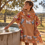 Bull Rider Brown KIDS Waffle Towel