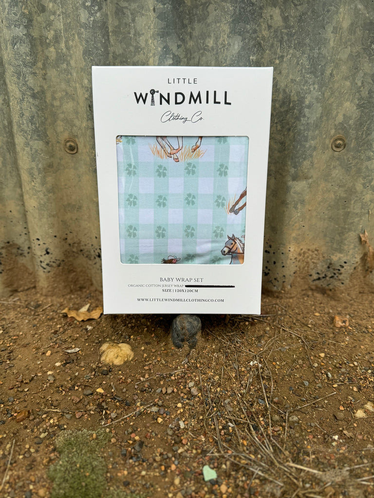 Cowgirl Style Jersey Organic Cotton Swaddle-Little Windmill Clothing Co