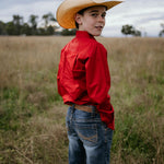"All Rounder" Red Long Sleeve Shirt-Little Windmill Clothing Co