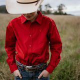 "All Rounder" Red Long Sleeve Shirt-Little Windmill Clothing Co