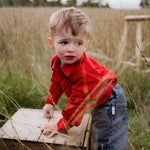 "All Rounder" Red Long Sleeve Shirt-Little Windmill Clothing Co