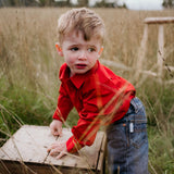"All Rounder" Red Long Sleeve Shirt-Little Windmill Clothing Co