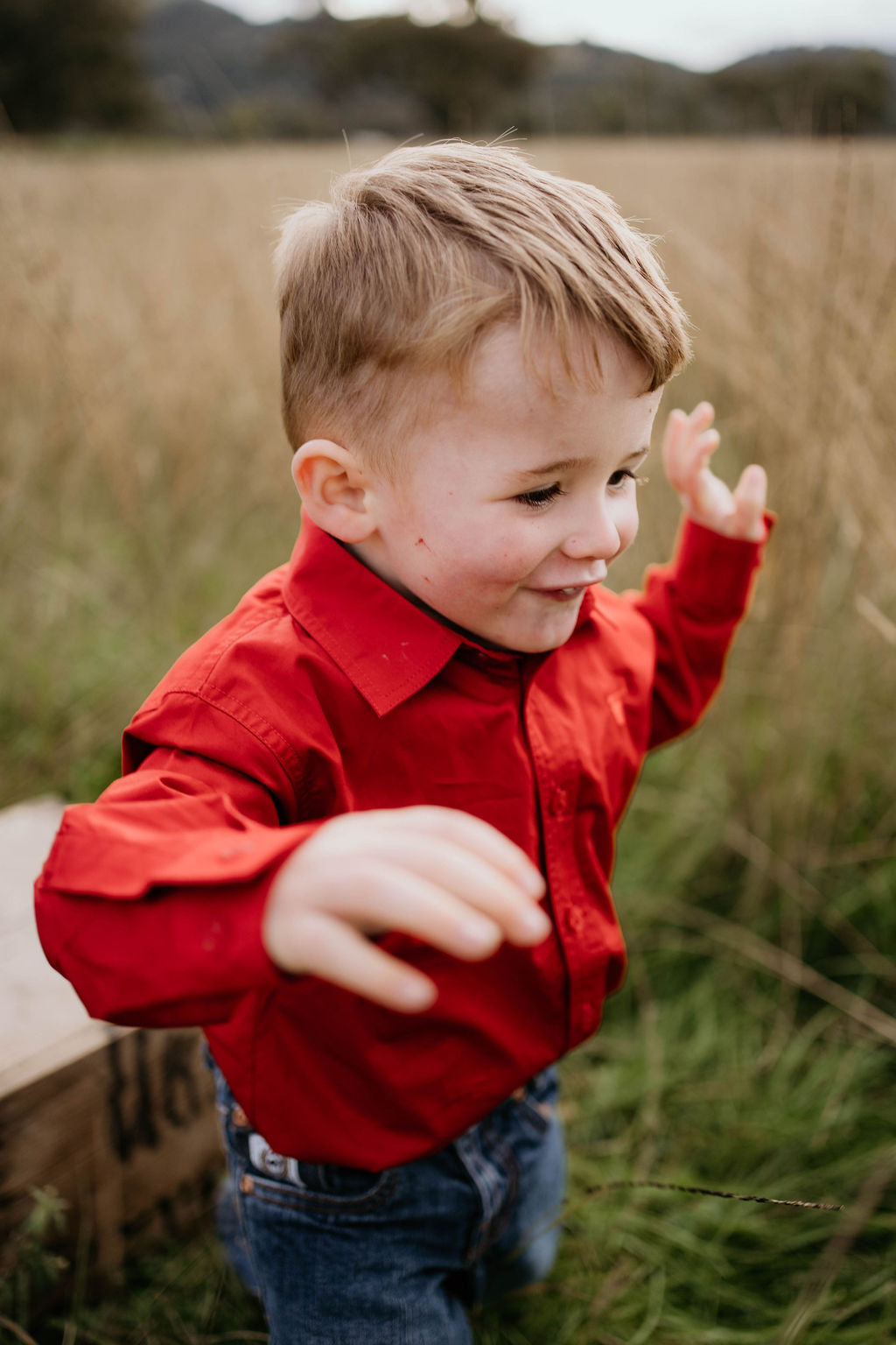 "All Rounder" Red Long Sleeve Shirt-Little Windmill Clothing Co