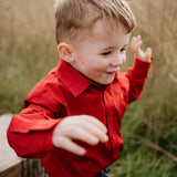 "All Rounder" Red Long Sleeve Shirt-Little Windmill Clothing Co