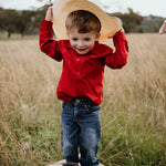 "All Rounder" Red Long Sleeve Shirt-Little Windmill Clothing Co