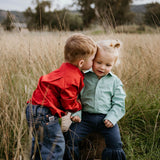 "All Rounder" Red Long Sleeve Shirt-Little Windmill Clothing Co