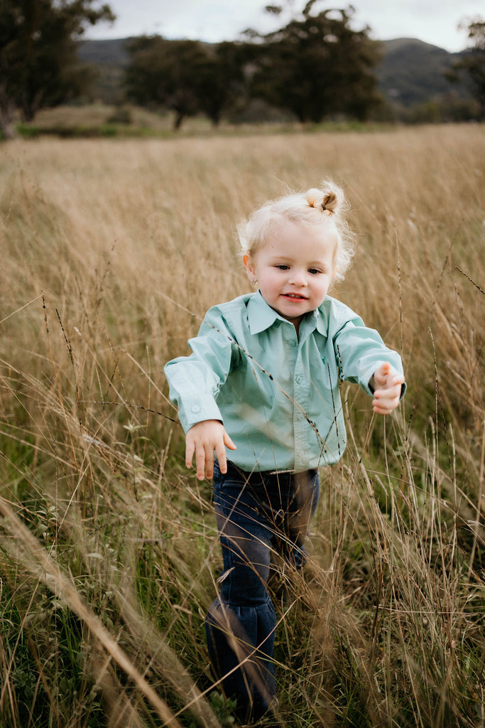 "All Rounder" Mint Long Sleeve Shirt-Little Windmill Clothing Co