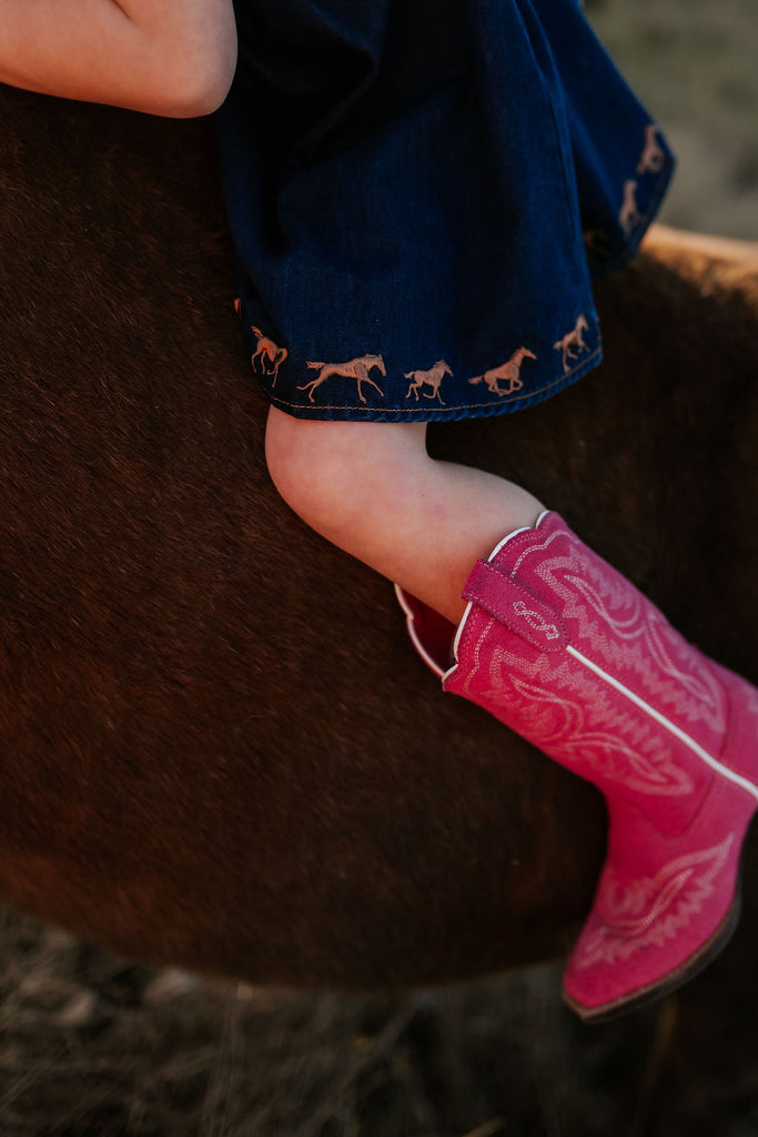 "Dekota" Dark Horse Denim Dress-Little Windmill Clothing Co