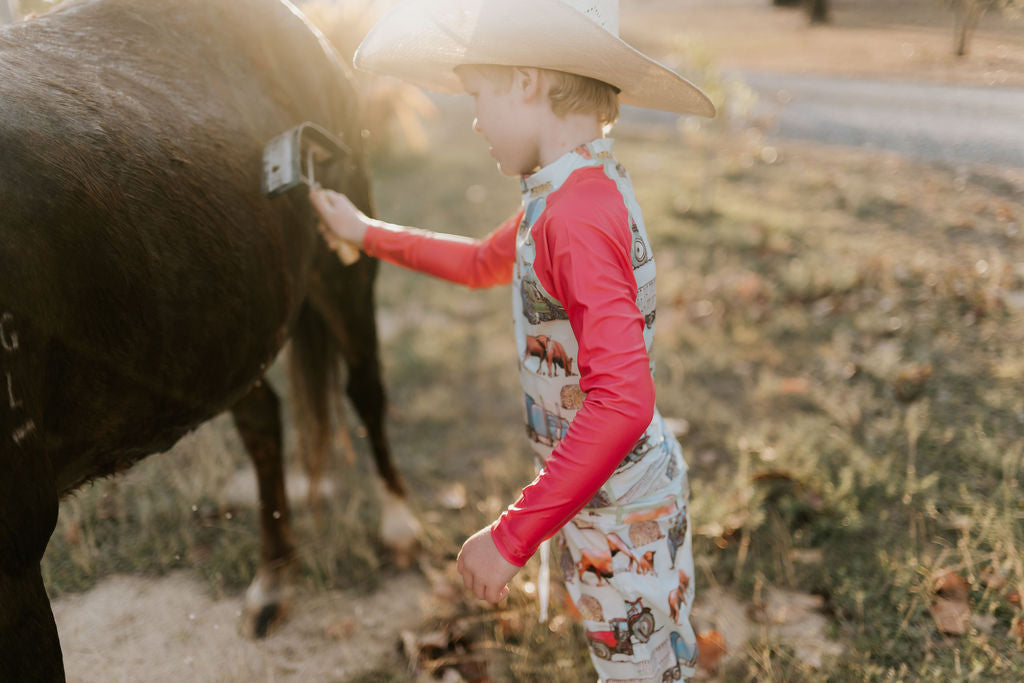Ranchin' Rash Surf Shirt-Little Windmill Clothing Co