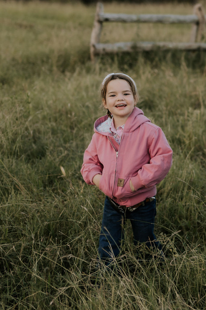 PRE-ORDER - Cotton Drill Jacket - Blossom Pink-Little Windmill Clothing Co