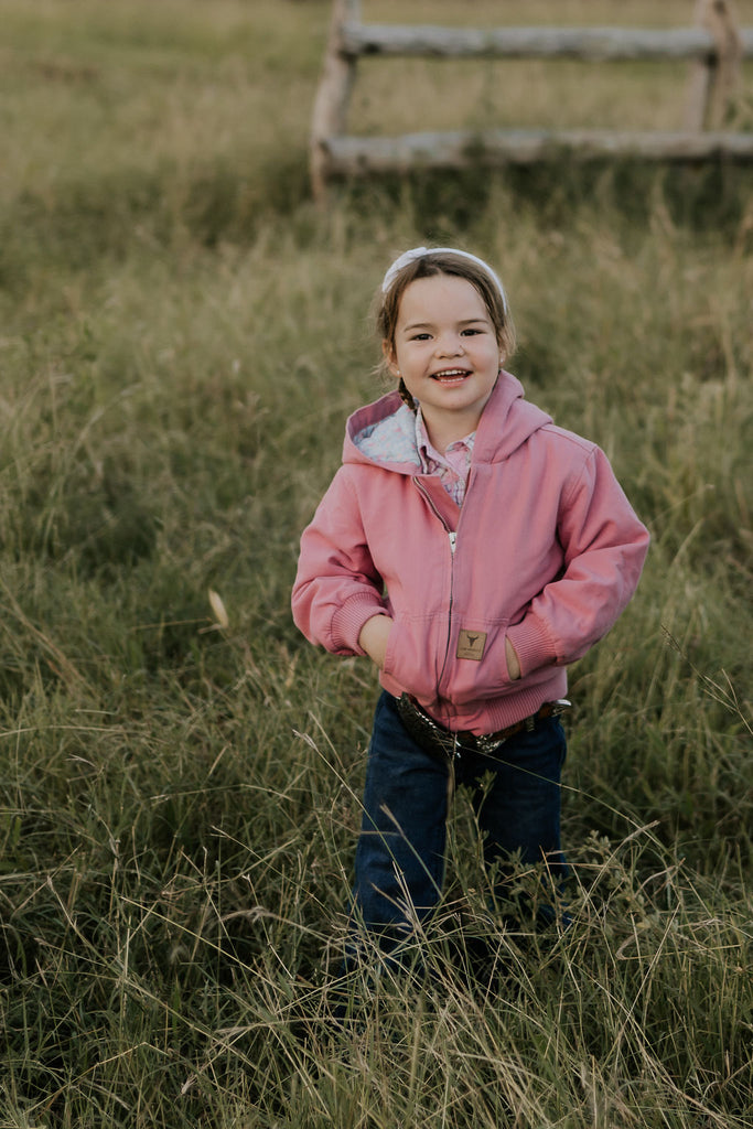 PRE-ORDER - Cotton Drill Jacket - Blossom Pink-Little Windmill Clothing Co