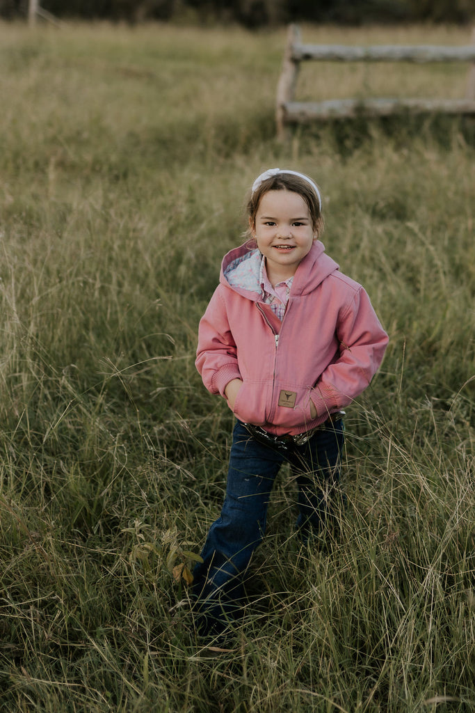 PRE-ORDER - Cotton Drill Jacket - Blossom Pink-Little Windmill Clothing Co