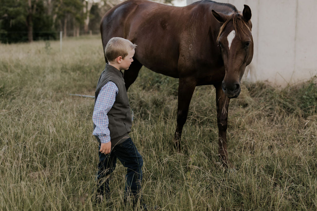 PRE-ORDER - Cotton Drill Vest - Stone Grey-Little Windmill Clothing Co