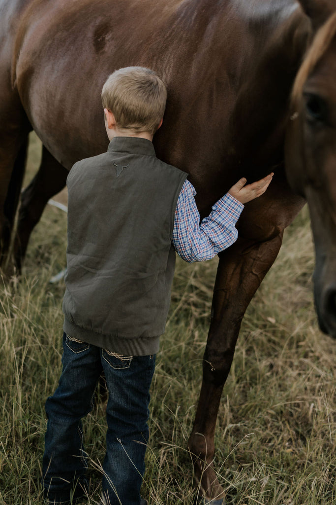 PRE-ORDER - Cotton Drill Vest - Stone Grey-Little Windmill Clothing Co