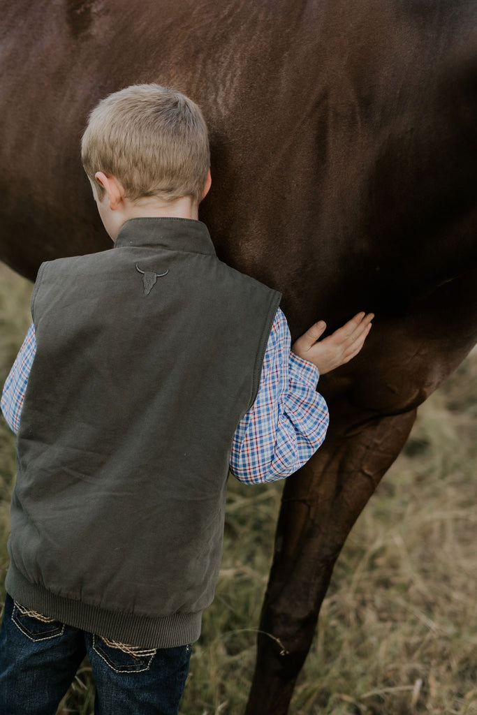 PRE-ORDER - Cotton Drill Vest - Stone Grey-Little Windmill Clothing Co