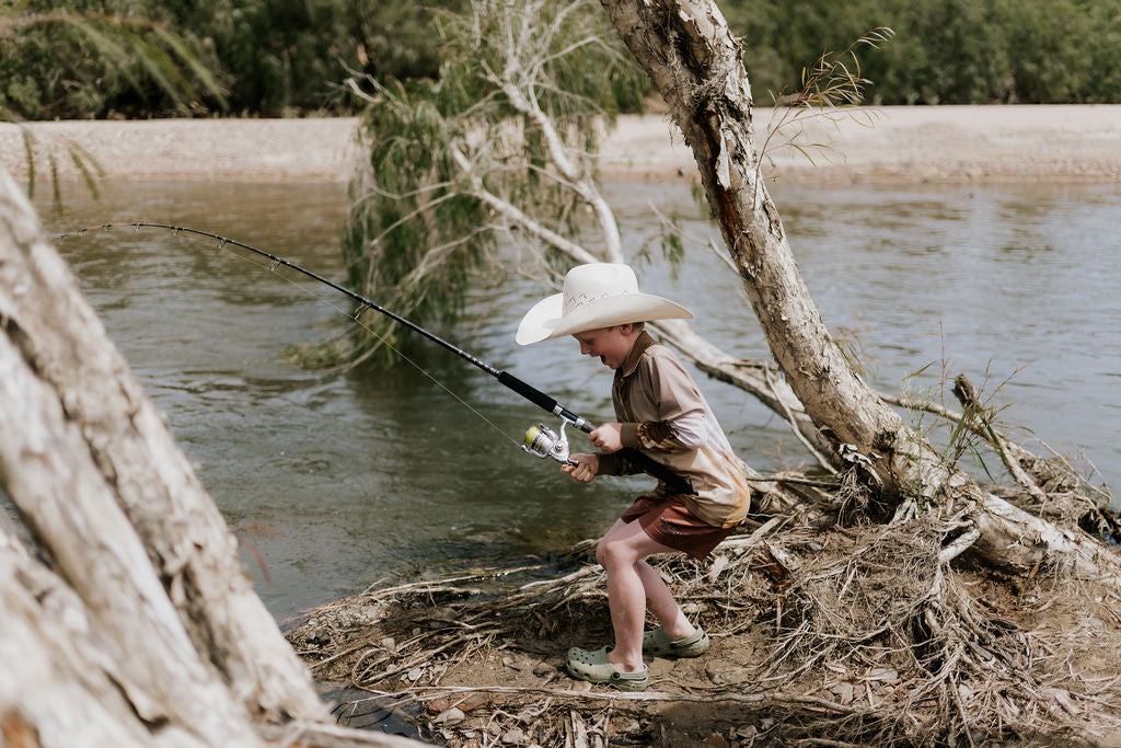 Dust Scene Bull Kids Footy Shorts-Little Windmill Clothing Co