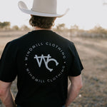 Printed WC Men's Tee - Midnight Black-Little Windmill Clothing Co