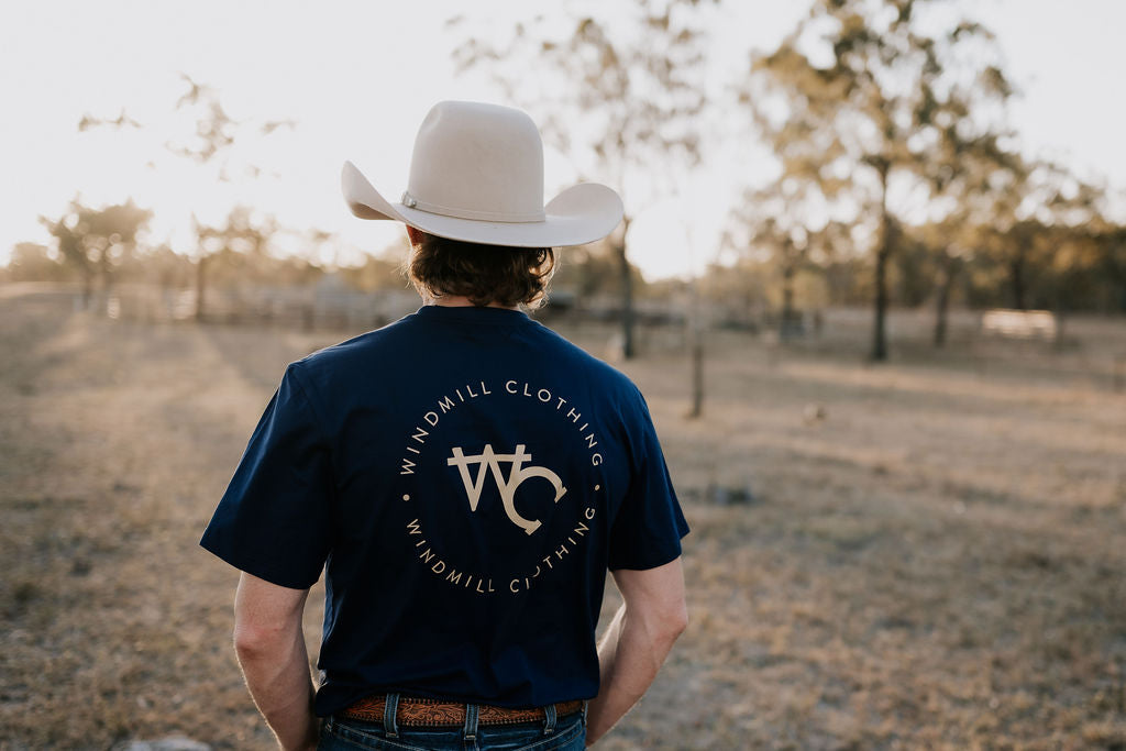 Printed WC Men's Tee - Storm Navy-Little Windmill Clothing Co