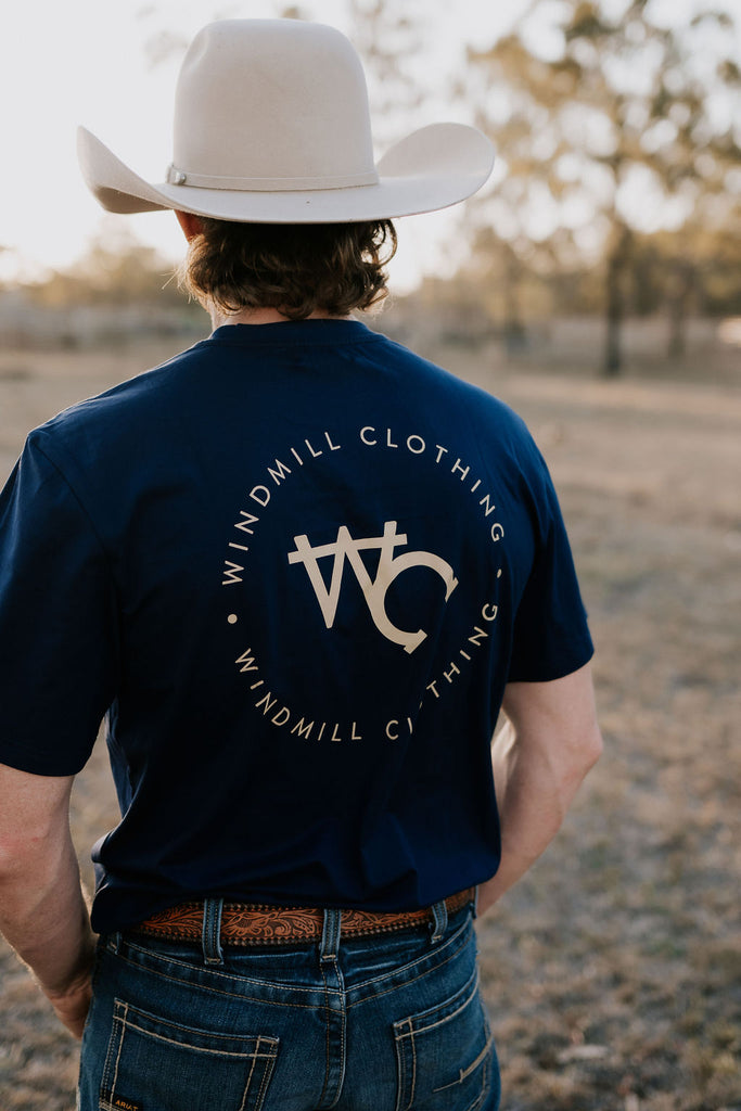 Printed WC Men's Tee - Storm Navy-Little Windmill Clothing Co