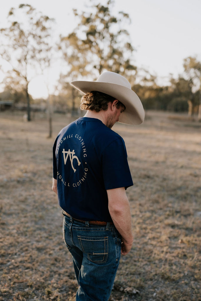 Printed WC Men's Tee - Storm Navy-Little Windmill Clothing Co