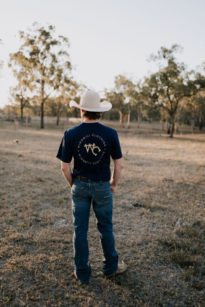 Printed WC Men's Tee - Storm Navy-Little Windmill Clothing Co