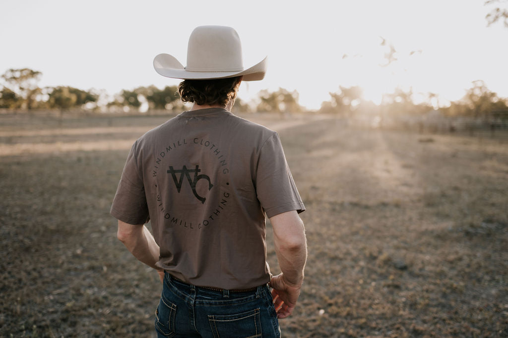 Printed WC Men's Tee - Dust-Little Windmill Clothing Co