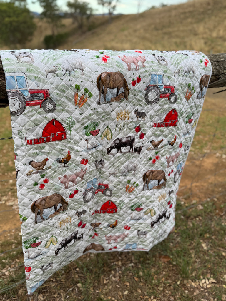 Farm Animal Coverlet/Duvet Insert - 2 in 1-Little Windmill Clothing Co