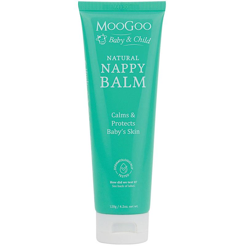 MooGoo Baby Nappy Balm 120g tube hypoallergenic barrier cream with zinc and natural oils for sensitive baby skin and nappy rash prevention