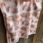 Peach Highlander KIDS Waffle Towel-Little Windmill Clothing Co