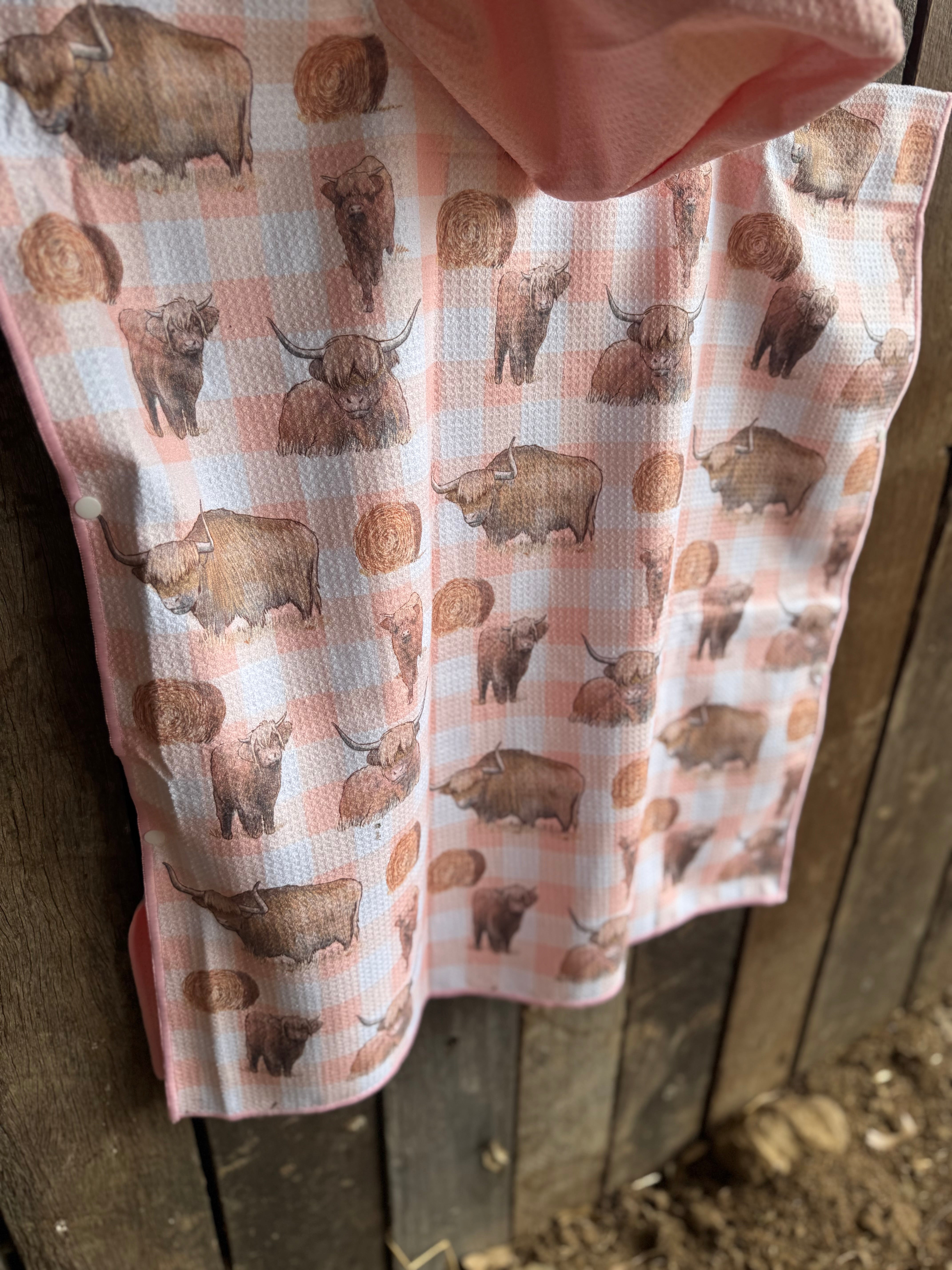 Peach Highlander KIDS Waffle Towel-Little Windmill Clothing Co