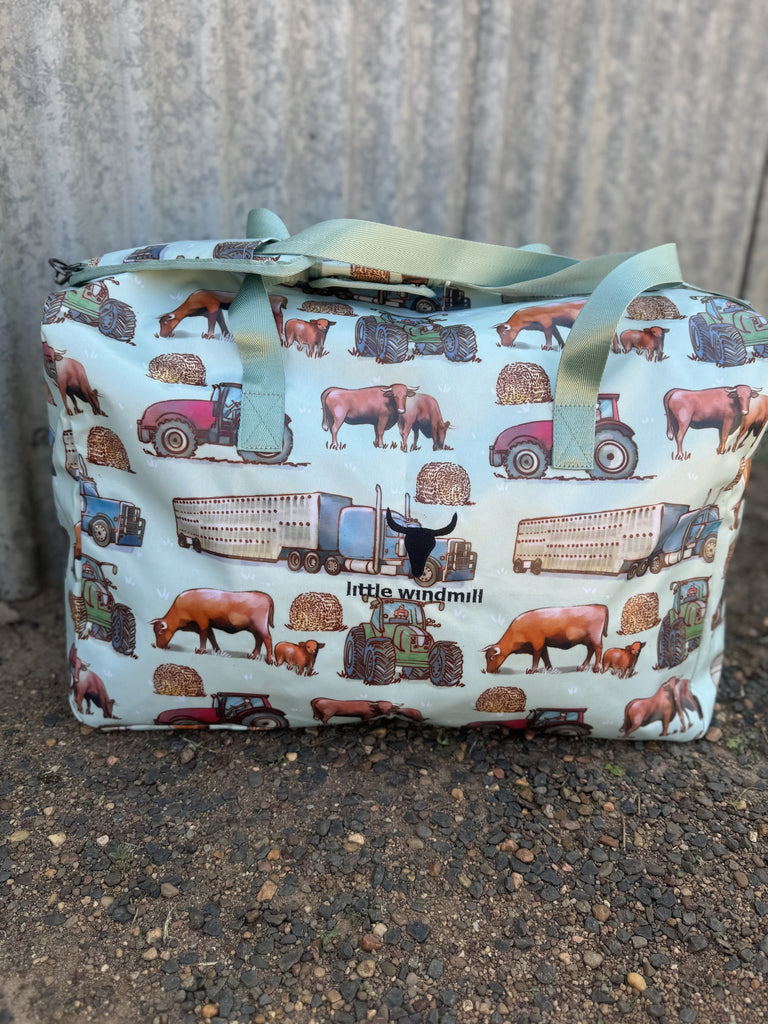 Farming Hard Duffle PVC Bag-Little Windmill Clothing Co