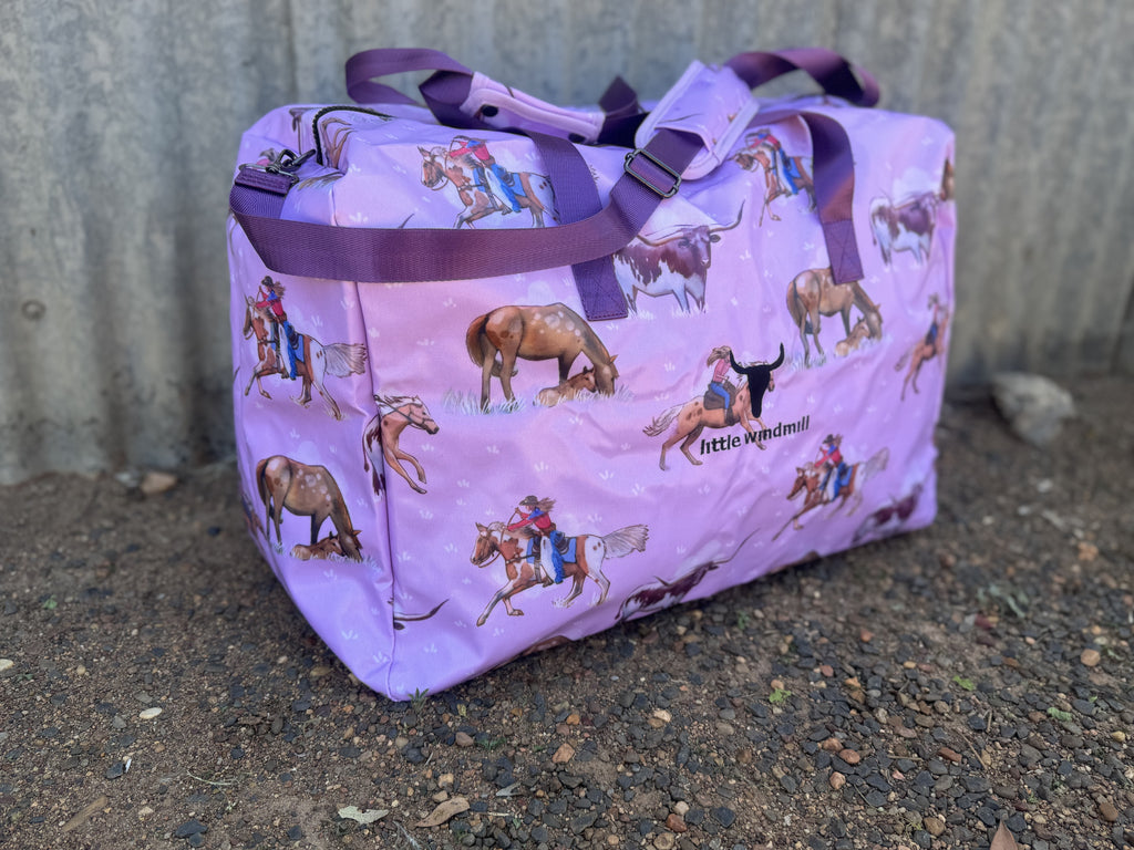 Cowgirl Up Duffle PVC Bag-Little Windmill Clothing Co