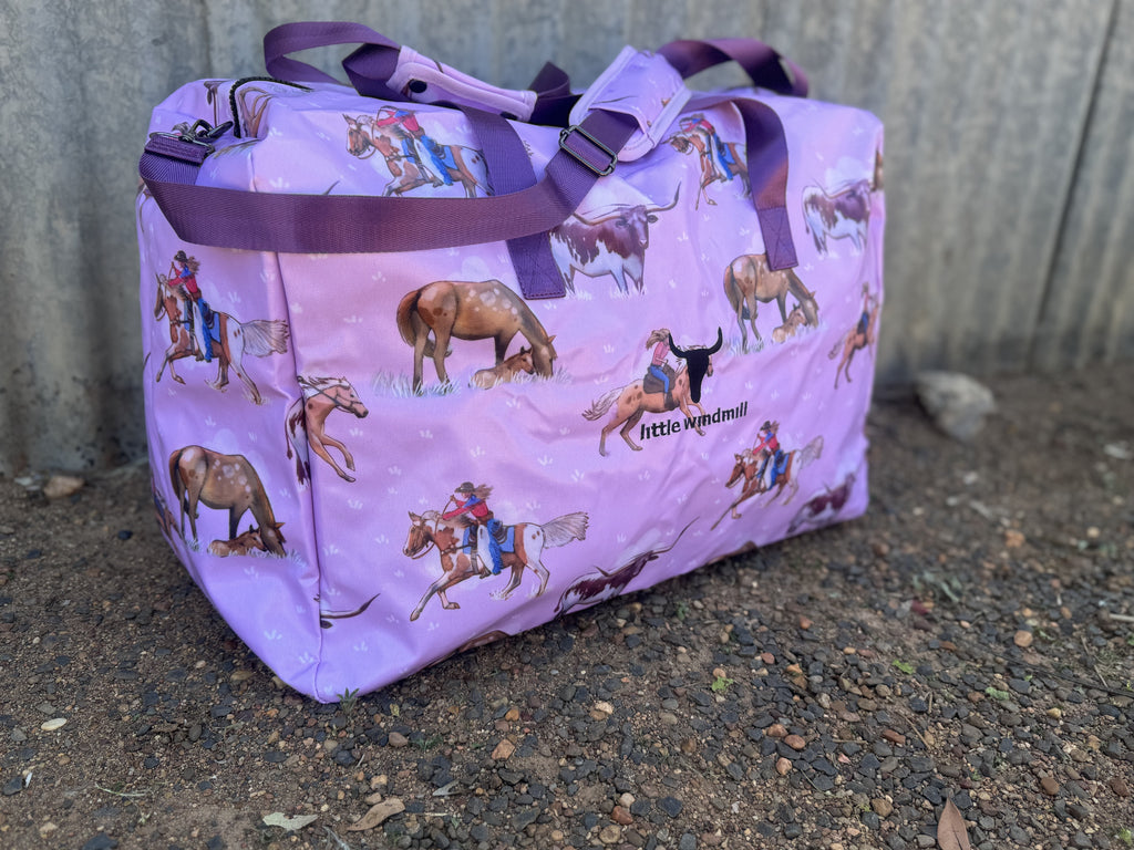 Cowgirl Up Duffle PVC Bag-Little Windmill Clothing Co